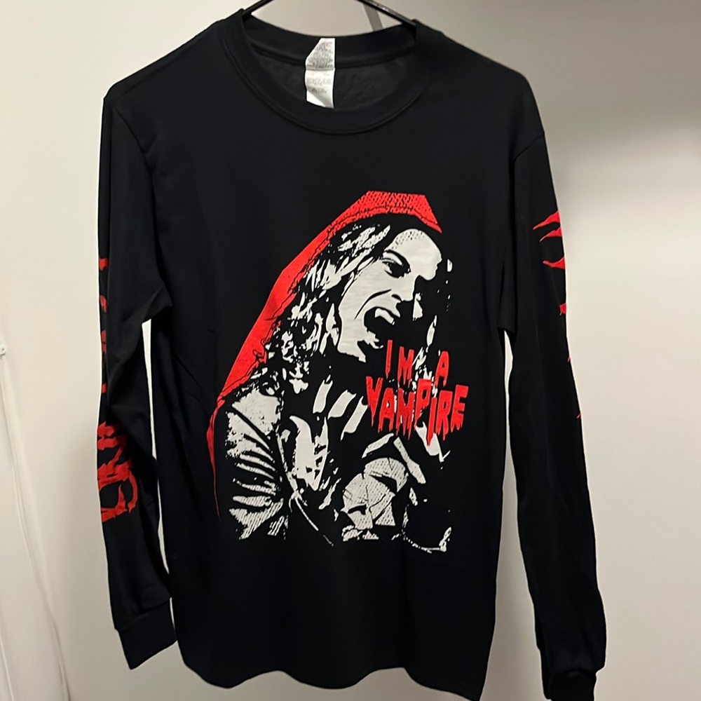 Black and Red Long Sleeve Falling in Reverse I’m Not A Vampire Shirt